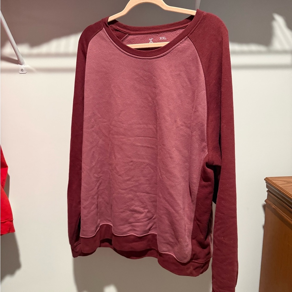 Xersion Women's Two-Tone Burgundy Sweatshirt